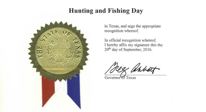 National Hunting and Fishing Day in Texas