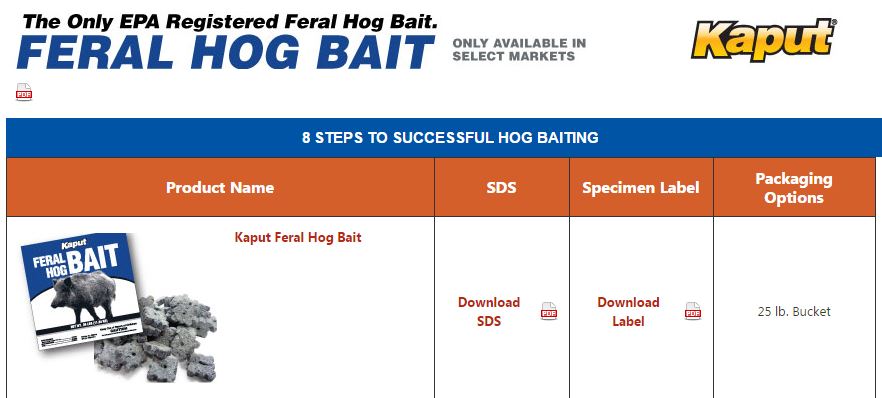 Kaput Hog Bait Texas