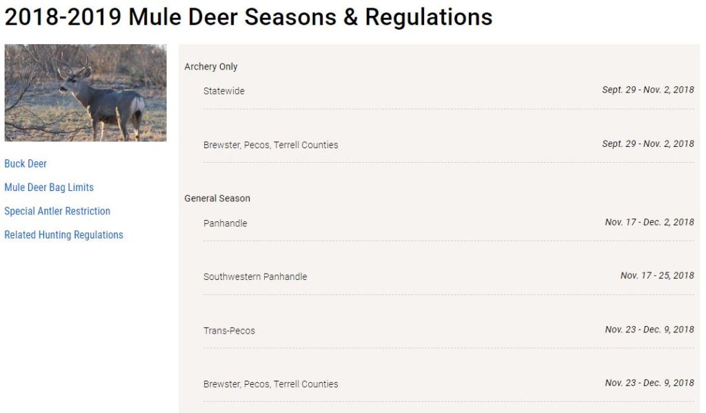 Mule Deer Antler Restrictions in Texas